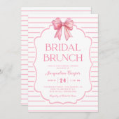 Invitation Brunch Fête des mariées de boue rose (Devant / Derrière)