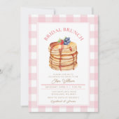 Invitation Brunch Fête des mariées de Pancake aux fruits rose (Devant)