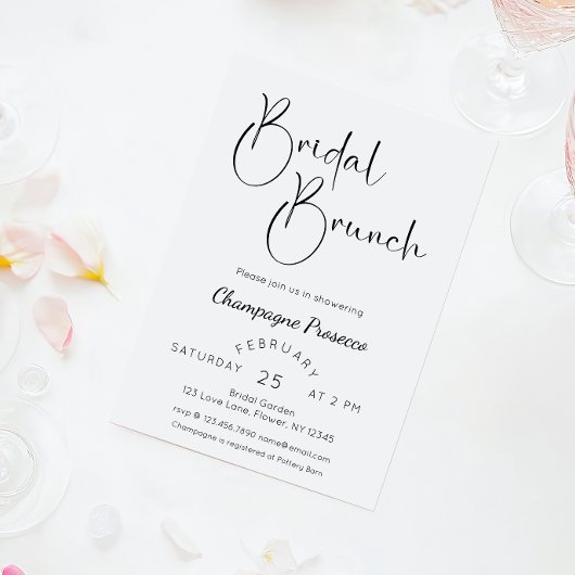 Invitation Brunch Fête des mariées de script moderne