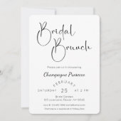 Invitation Brunch Fête des mariées de script moderne (Devant)