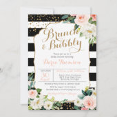 Invitation Brunch & Fête des mariées florale Bleu Bleu (Devant)