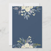 Invitation Brunch & Fête des mariées Florale Bleue (Dos)