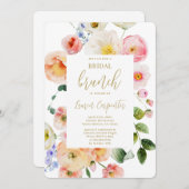 Invitation Brunch Fête des mariées florale de printemps (Devant / Derrière)