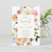 Invitation Brunch Fête des mariées florale de printemps (Debout devant)