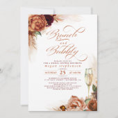 Invitation Brunch Fête des mariées rouille Pampas Grass (Devant)