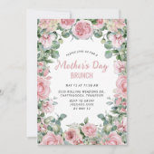 Invitation Brunch Fête des Mères à cadre rose (Devant)