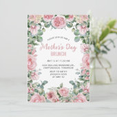Invitation Brunch Fête des Mères à cadre rose (Debout devant)