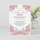 Invitation Brunch Fête des Mères Botanique Rose Blush (Debout devant)