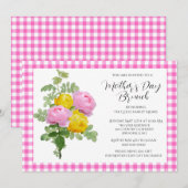 Invitation Brunch Fête des Mères Roses Roses (Devant / Derrière)