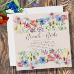 Invitation Brunch fleur sauvage avec la mariée Floral<br><div class="desc">Brunch fleur sauvage avec la BrBide invitation à la douche nuptiale avec des fleurs sauvages aquarelles. Ce design botanique rustique de campagne a de jolies frontières de fleurs sauvages, y compris le trèfle de fleur de coquelicot marguerrier et le clocher bleu. Un élégant fleuri moderne avec un thème de jardin...</div>