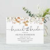 Invitation Brunch Fleur sauvage d'or avec douche de mariée (Debout devant)