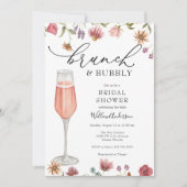 Invitation Brunch fleur sauvage et Fête des mariées Bubbly (Devant)