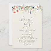 Invitation Brunch Fleur sauvage radiant avec douche de mariée (Devant)