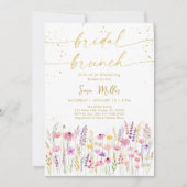 Invitation Brunch Fleur sauvage rose Gold (Devant)