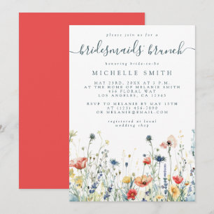Invitation Brunch Fleur sauvage vibrant Bridesmaitres