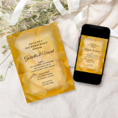 Invitation Brunch Fleurie Rose Jaune Après-Mariage