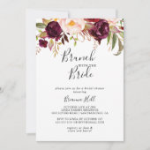 Invitation Brunch floral boho rustique avec douche de mariée (Devant)