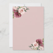 Invitation Brunch Floral Bourgogne & Fête des mariées Bubbly (Dos)