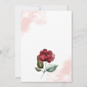 Invitation Brunch Floral De Bourgogne Géométrique Or Et Bubbl (Dos)