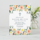 Invitation Brunch floral de Pâques simplement élégant (Debout devant)