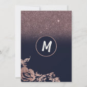 Invitation Brunch floral de parties scintillantes d'or de (Dos)