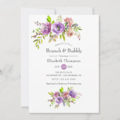 Invitation Brunch floral de printemps et Fête des mariées mou (Devant)