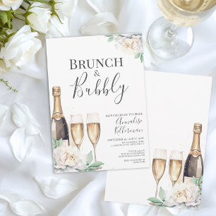 Invitation Brunch Floral Et Fête des mariées Bubbly