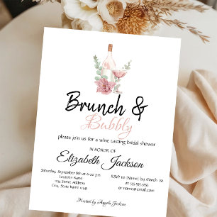 Invitation Brunch Floral et Fête des mariées Bubbly
