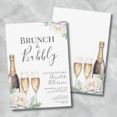 Invitation Brunch Floral Et Fête des mariées Bubbly