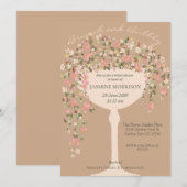 Invitation Brunch floral et Fête des mariées champagne Bubbly (Devant / Derrière)