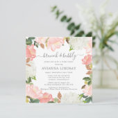 Invitation Brunch floral rose blanc et bulle (Debout devant)