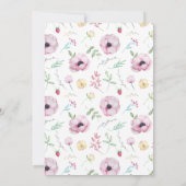 Invitation Brunch floral rose et Fête des mariées mousseuse (Dos)