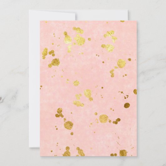 Invitation Brunch floral rose et or & bulle (Dos)