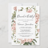 Invitation Brunch floral rose roux et bulle (Devant)