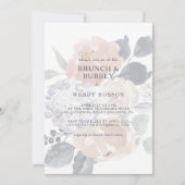 Invitation Brunch floral rustique simple et bulle de douche I (Devant)