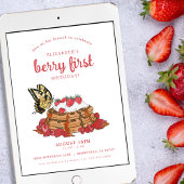 Invitation Brunch fraise gaufre | Berry Premier anniversaire