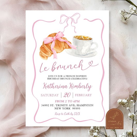Invitation Brunch French Birthday à Paris