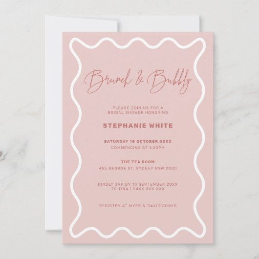 Invitation Brunch frontalier blanc et bulle (Devant)