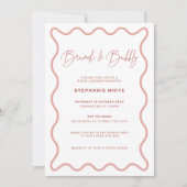 Invitation Brunch frontalier rose et bulle (Devant)