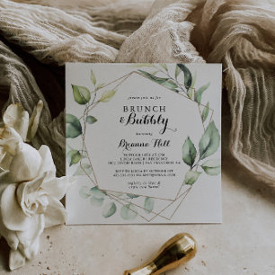 Invitation Brunch géométrique élégant et Fête des mariées Bub