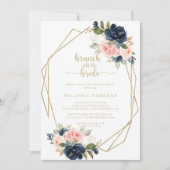 Invitation Brunch géométrique or avec douche de mariée (Devant)