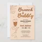 Invitation Brunch glamour et Fête des mariées mousseuse (Devant)