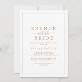 Invitation Brunch Gold minimal avec la Fête des mariées Bride (Devant)