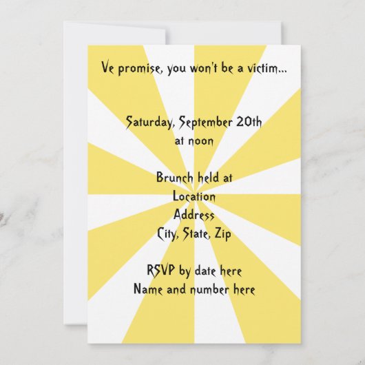 Invitation Brunch idiot avec du bacon de vampire et de l'œuf (Dos)