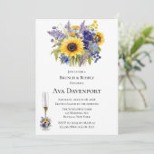 Invitation Brunch Lavande et tournesol et bulle (Debout devant)