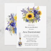 Invitation Brunch Lavande et tournesol et bulle (Devant / Derrière)