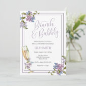 Invitation Brunch Lilac et Lavender et Fête des mariées Bubbl (Debout devant)