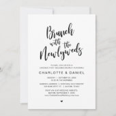Invitation Brunch mariage avec les jeunes mariés, Moderne rus (Devant)