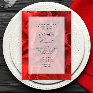 Invitation Brunch Mariage de la Poste Florale Carnation Rouge
