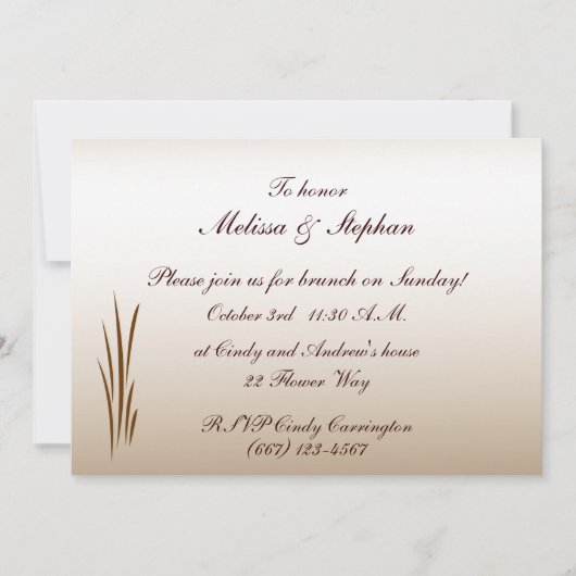 Invitation Brunch Mariage de récolte d'automne (Devant)